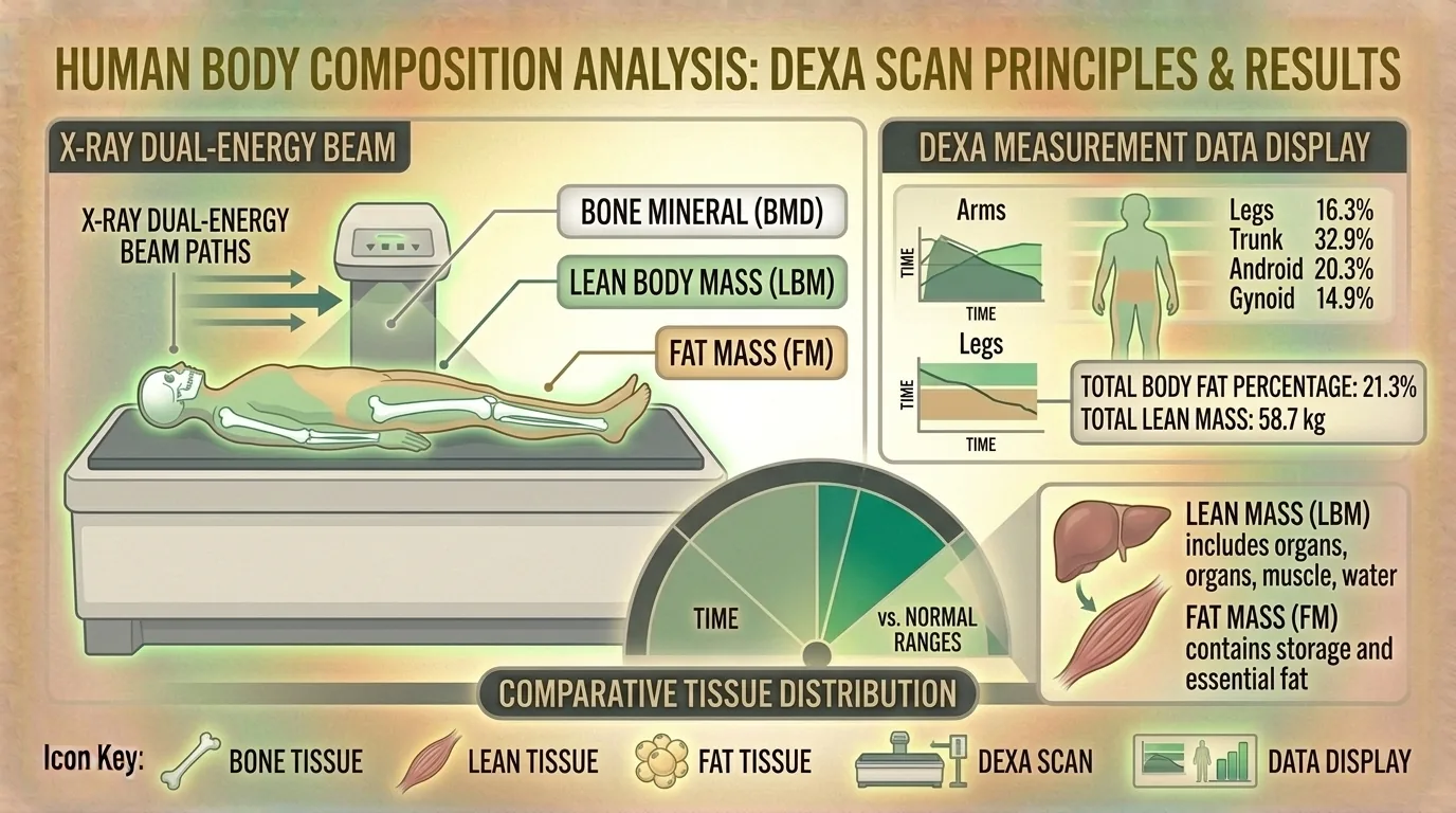 Illustration comparing body composition analysis methods