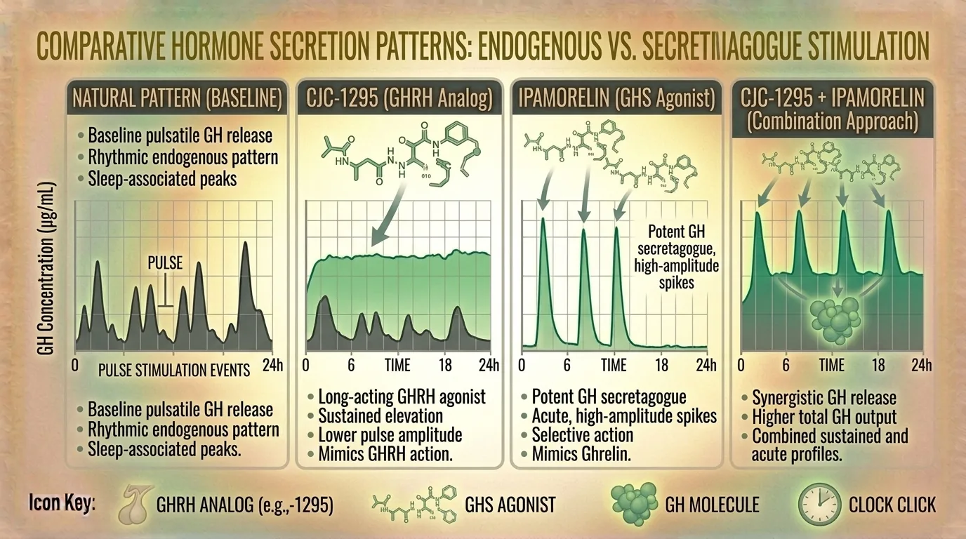 Comparison of GH secretion patterns with different secretagogue types