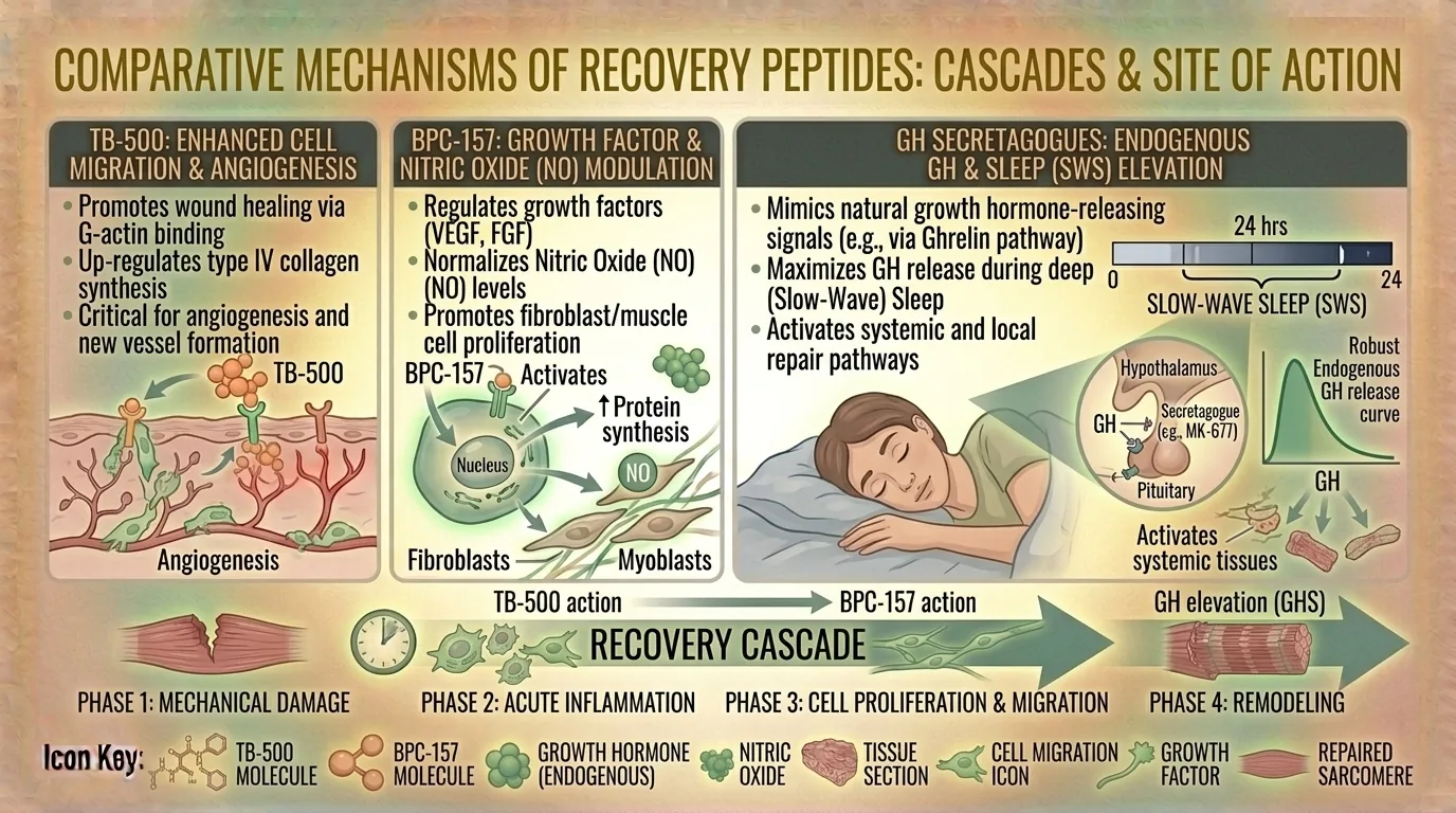 Comparison of recovery compound mechanisms and their tissue targets