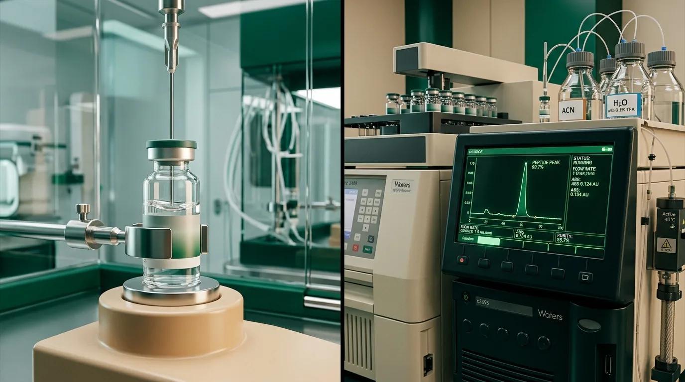 Peptide synthesis and HPLC purity analysis